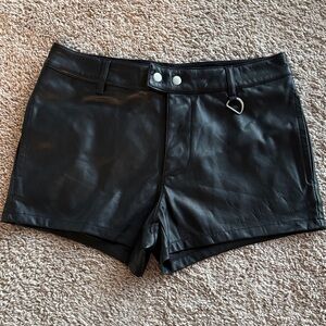 ASOS Black High Waist Faux Leather Shorts